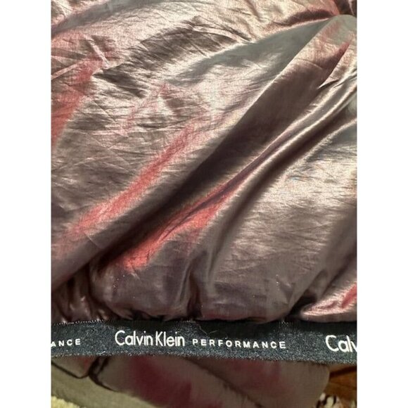 Calvin Klein Metallic Puffer Asymmetrical Zip Chevron Quilted Design Vest  XS - Picture 9 of 9